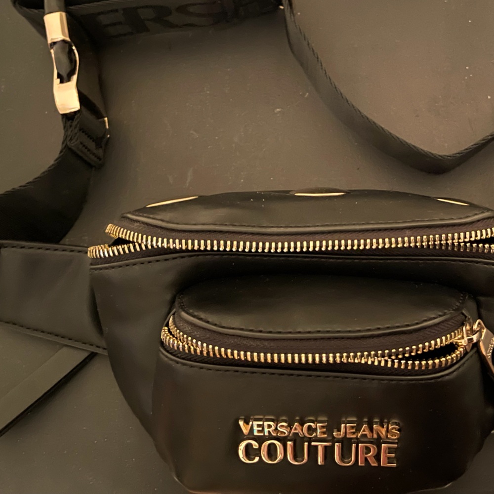 Black and Gold Versace Couture Fanny Pack